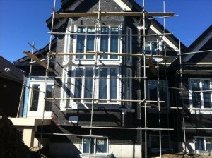 scaffolding on home